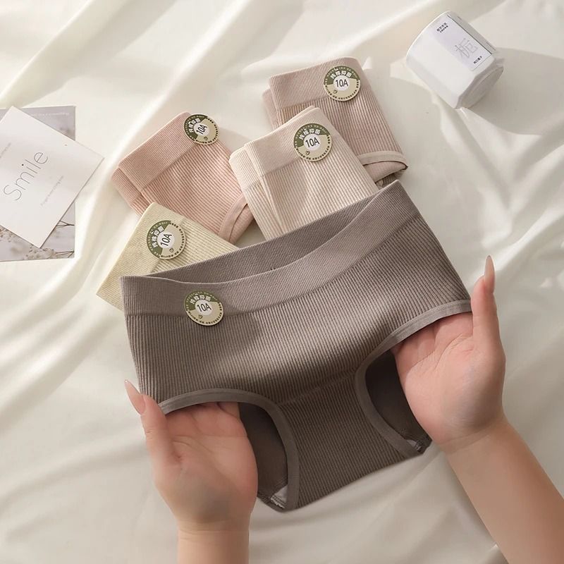 Seamless Sports Style Panties Set For Women Soft Stretch Solid Briefs 3