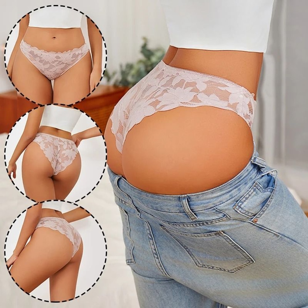 5 Piece Satin Floral Lace Panty Set For Women With Sheer Patchwork And Soft Stretch Fit 2