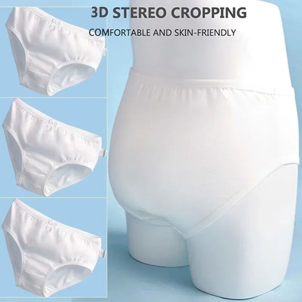 Kids Cotton White Brief Panty Set For Girls Soft Breathable Everyday Underwear 0
