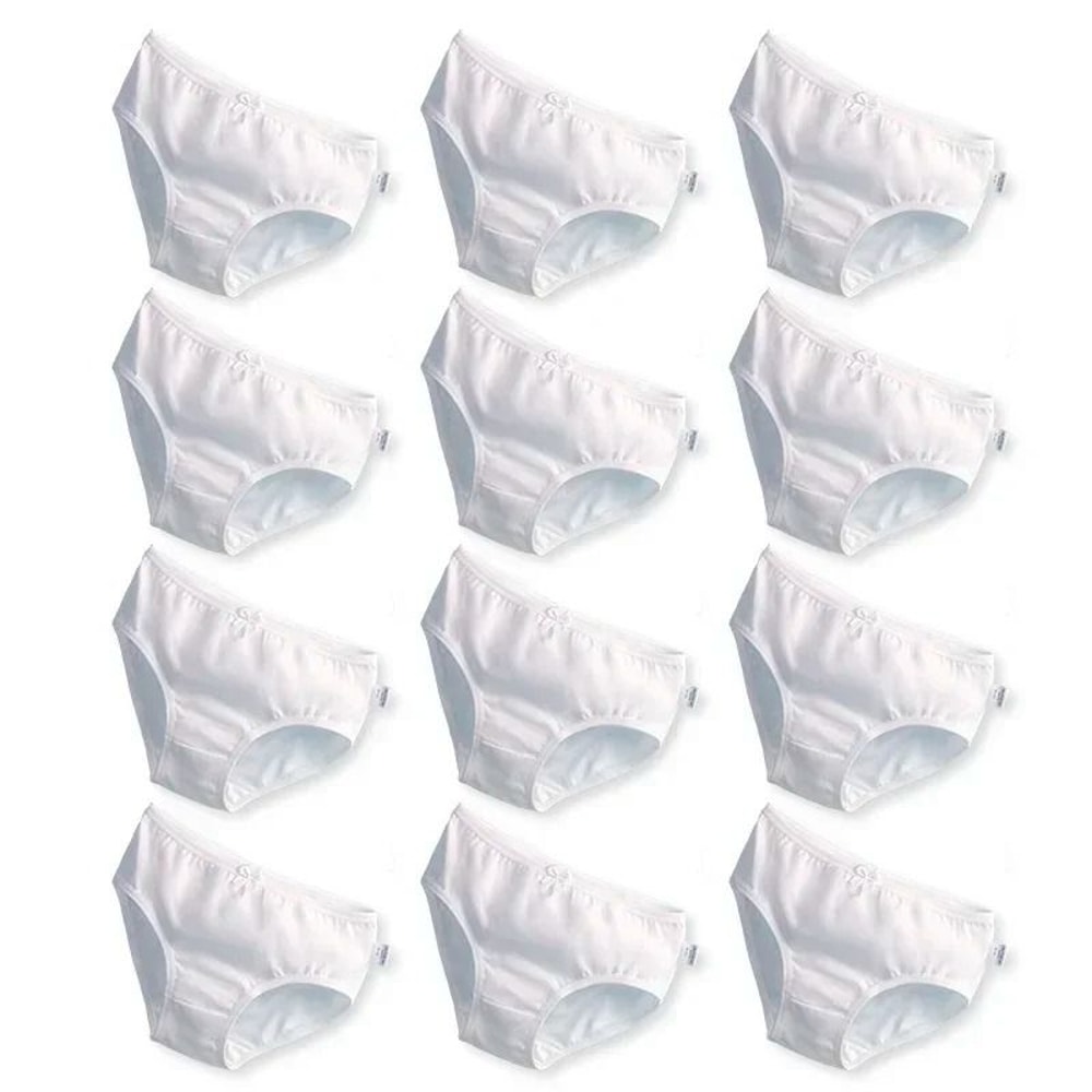Kids Cotton White Brief Panty Set For Girls Soft Breathable Everyday Underwear 8