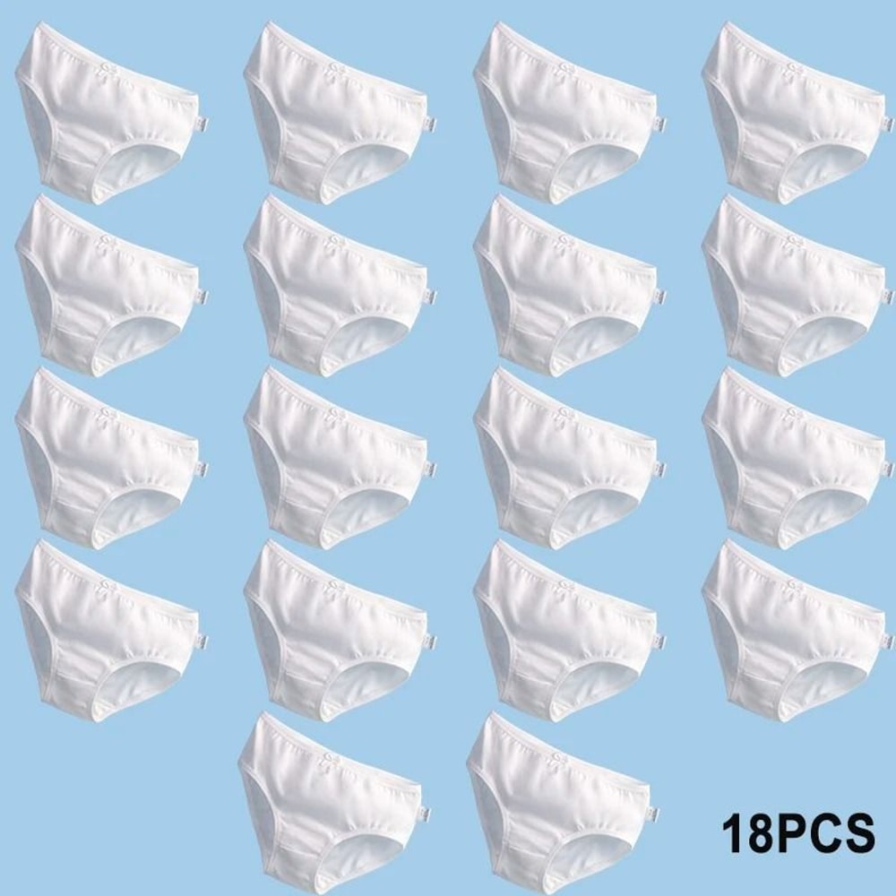 Kids Cotton White Brief Panty Set For Girls Soft Breathable Everyday Underwear 10
