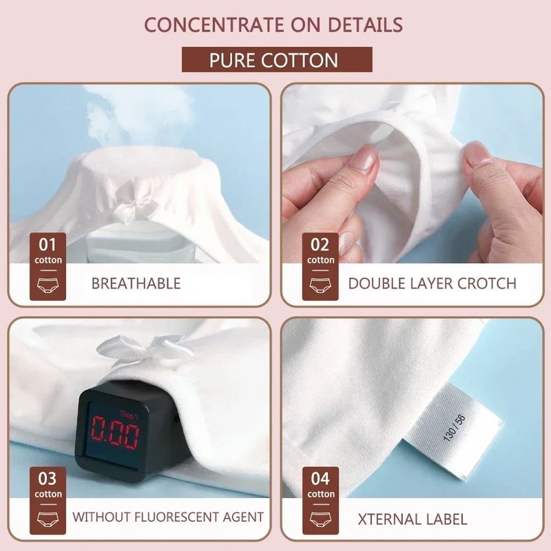 Kids Cotton White Brief Panty Set For Girls Soft Breathable Everyday Underwear 3