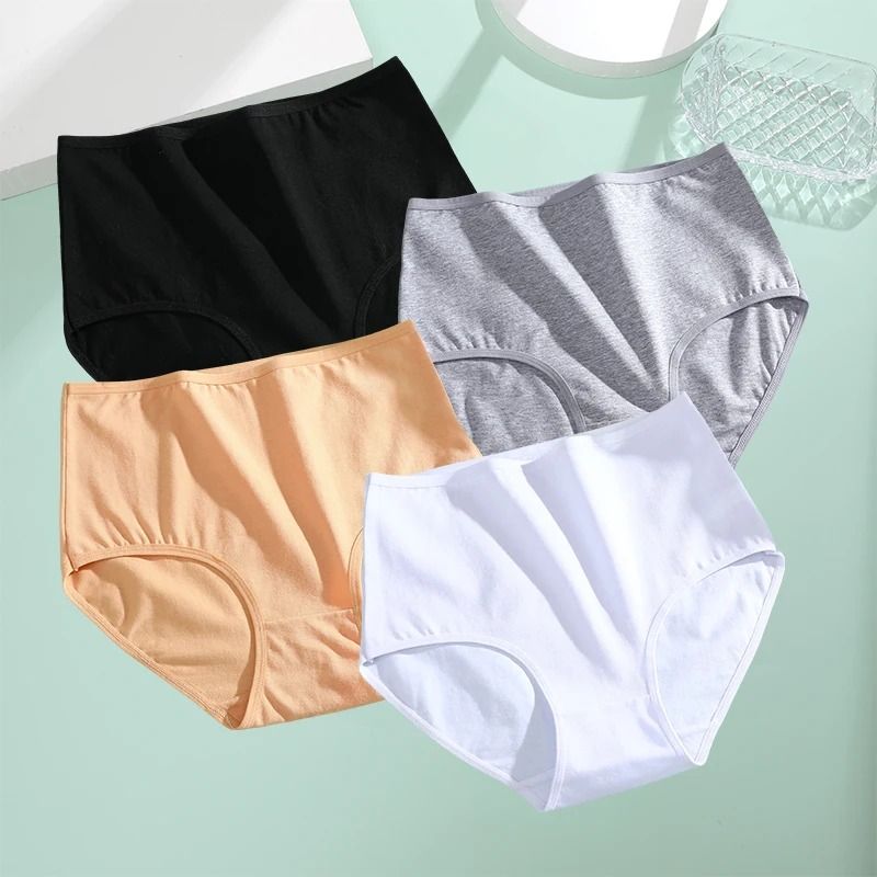 FINETOO High Waist Cotton Seamless Panties For Women Breathable Soft Comfort Underwear 4 Piece Set 6