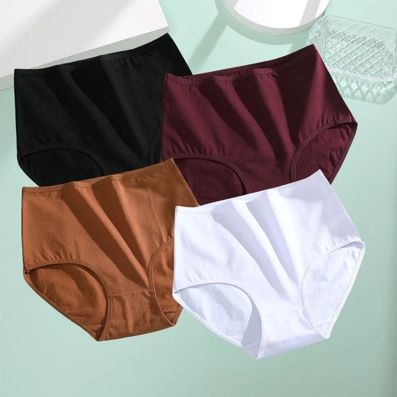 FINETOO High Waist Cotton Seamless Panties For Women Breathable Soft Comfort Underwear 4 Piece Set 7