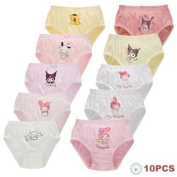 cute cartoon cotton girls panties soft breathable triangle underwear for kids 5 or 10 piece set