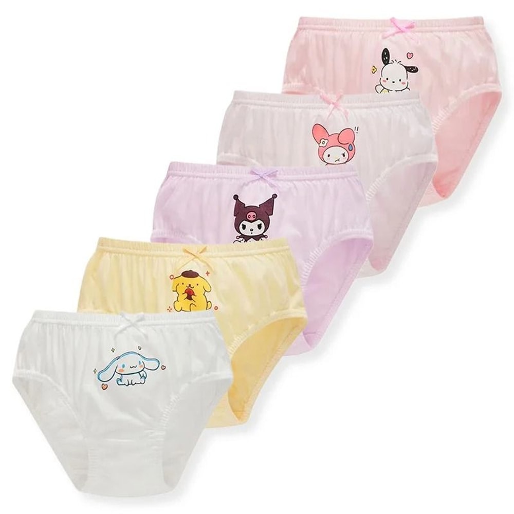 Cute Cartoon Cotton Girls Panties Soft Breathable Triangle Underwear For Kids 5 Or 10 Piece Set 9