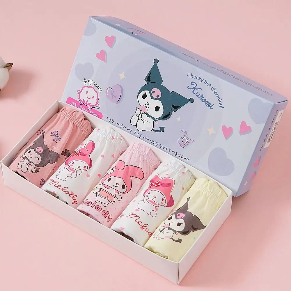 Cute Cartoon Cotton Girls Panties Soft Breathable Triangle Underwear For Kids 5 Or 10 Piece Set 2