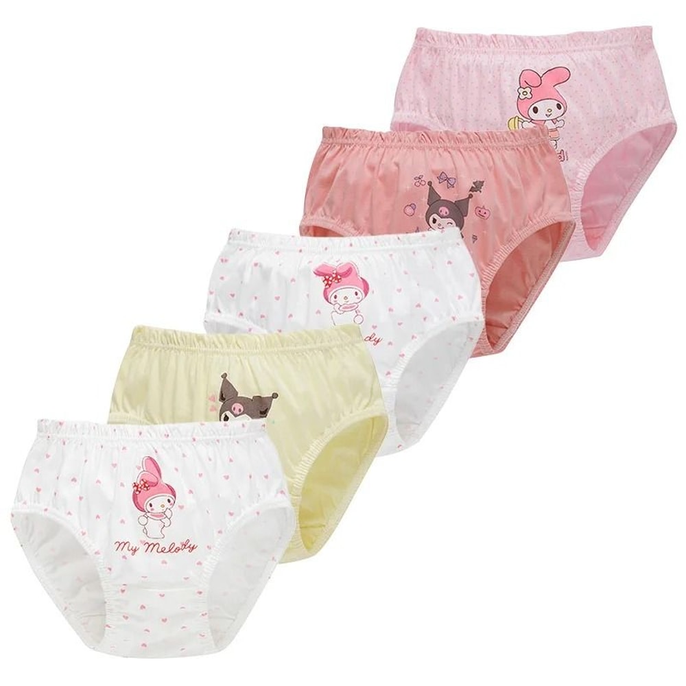 Cute Cartoon Cotton Girls Panties Soft Breathable Triangle Underwear For Kids 5 Or 10 Piece Set 5