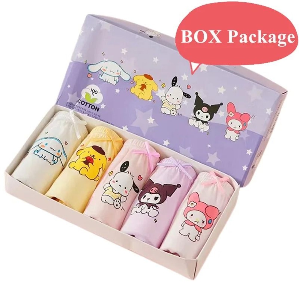 Cute Cartoon Cotton Girls Panties Soft Breathable Triangle Underwear For Kids 5 Or 10 Piece Set 7