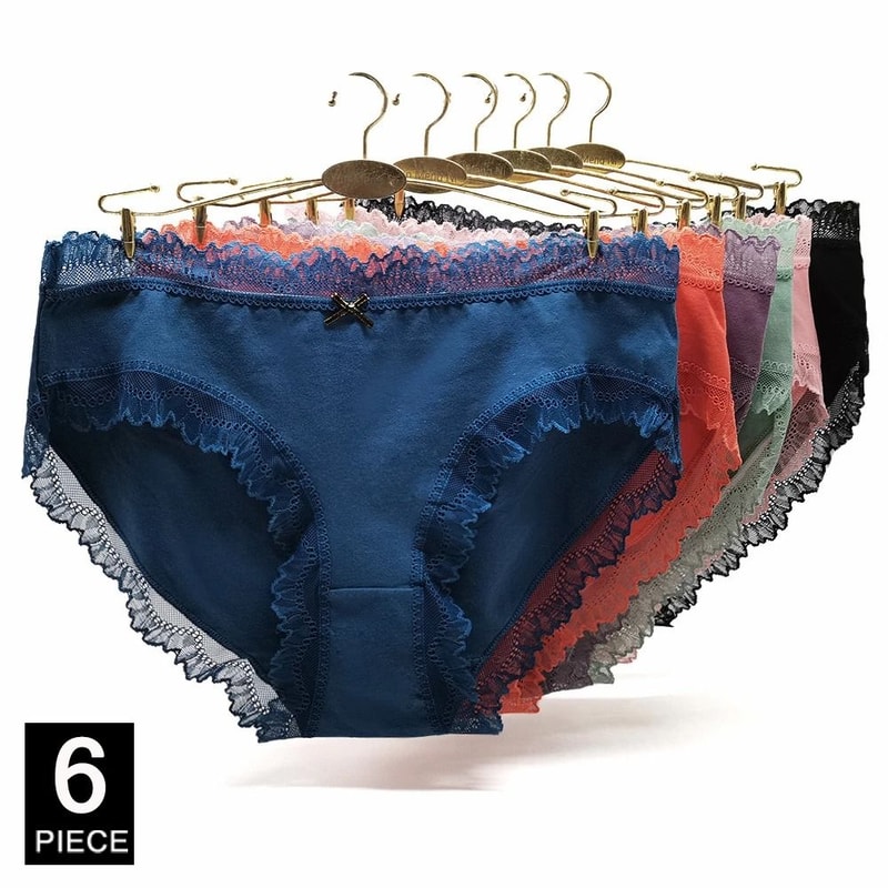 Plus Size Cotton High Waist Briefs Breathable Soft Underwear For Women 6 Piece Set 8