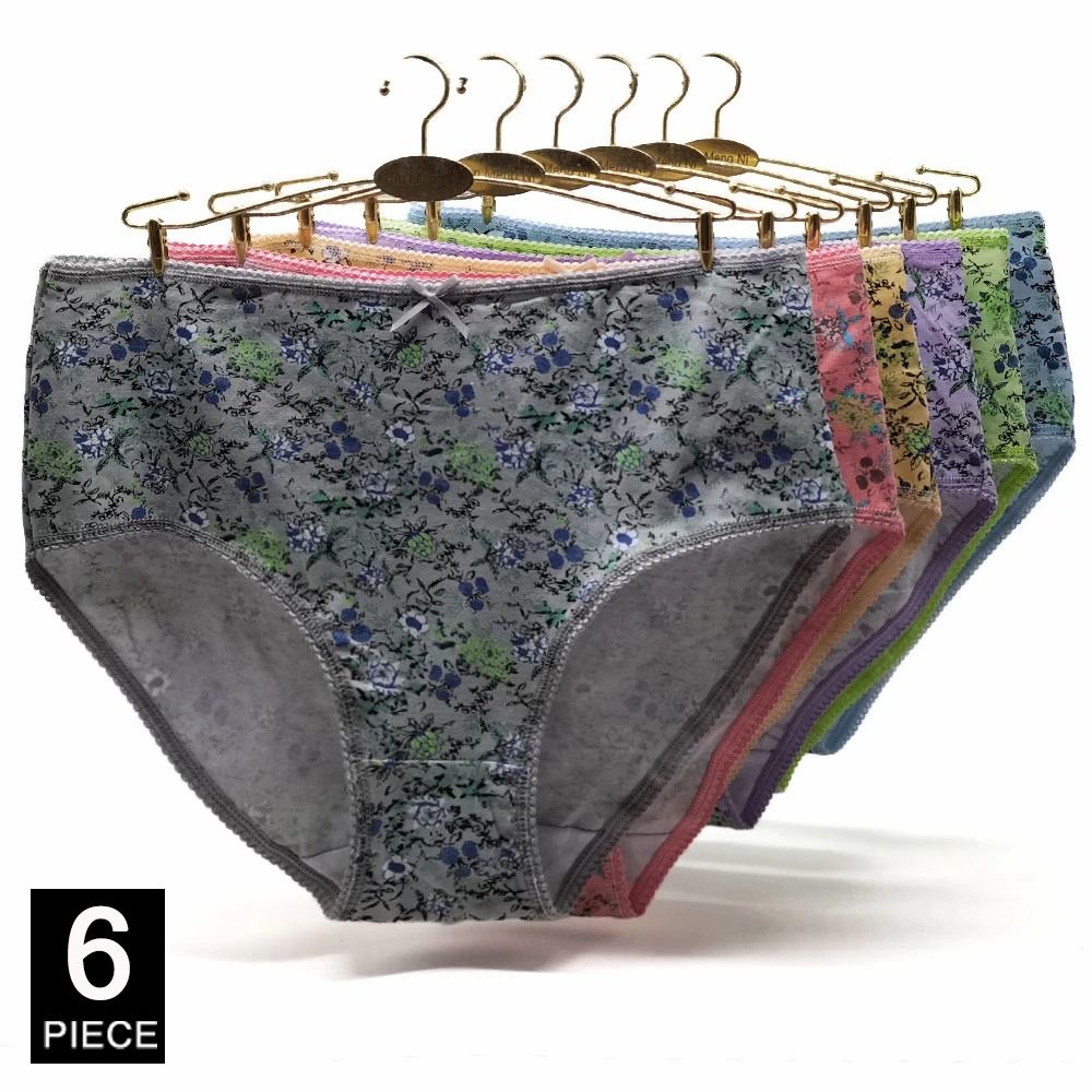 Plus Size Cotton High Waist Briefs Breathable Soft Underwear For Women 6 Piece Set 13