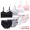 Cotton Girls Training Bra And Briefs Set Soft Wireless Underwear For Teen Girls 0