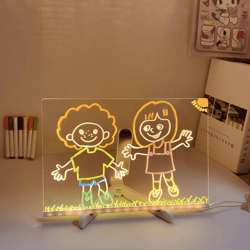 led acrylic message board, usb light-up reusable notepad for signs & doodles