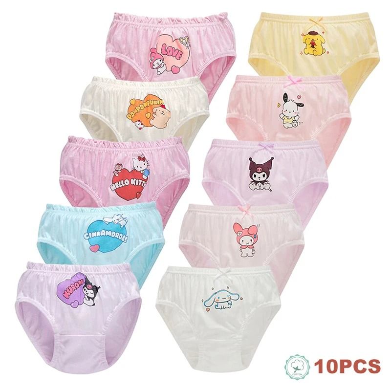 Girls Cotton Cartoon Character Underwear Set Soft Triangle Briefs For Kids 0