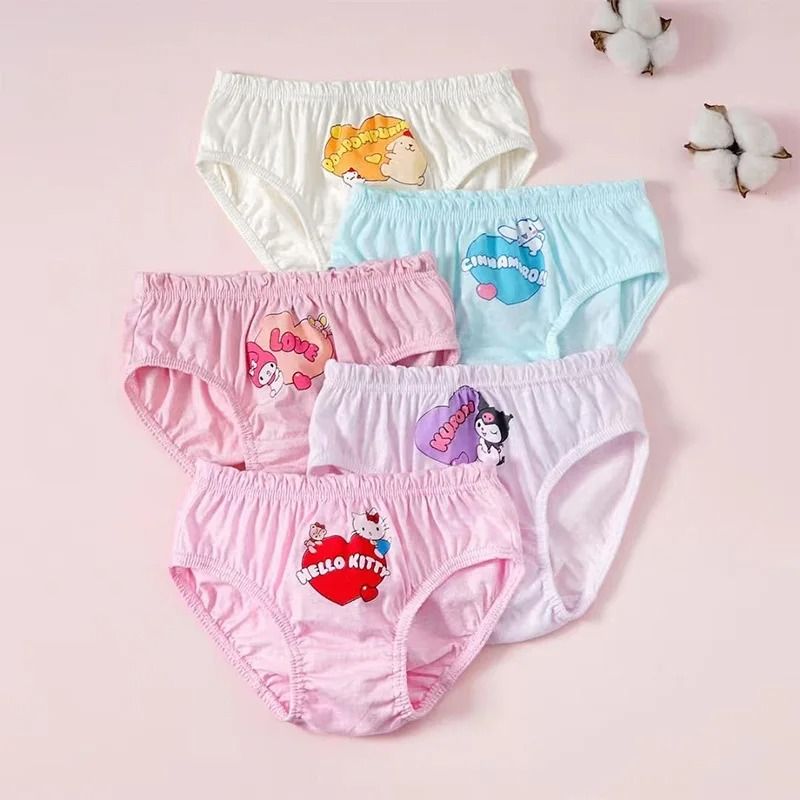 Girls Cotton Cartoon Character Underwear Set Soft Triangle Briefs For Kids 2