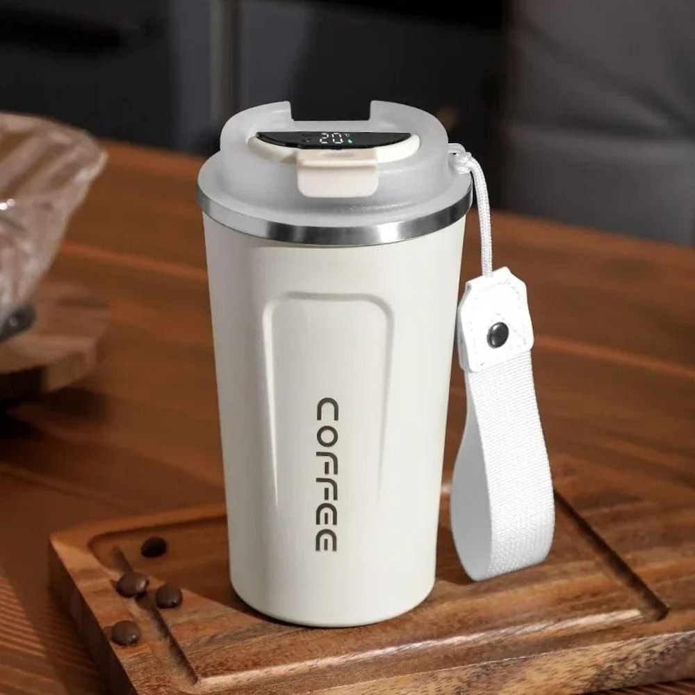 Stainless Steel Thermos Coffee Mug Temperature Display Vacuum Insulated Tumbler 6