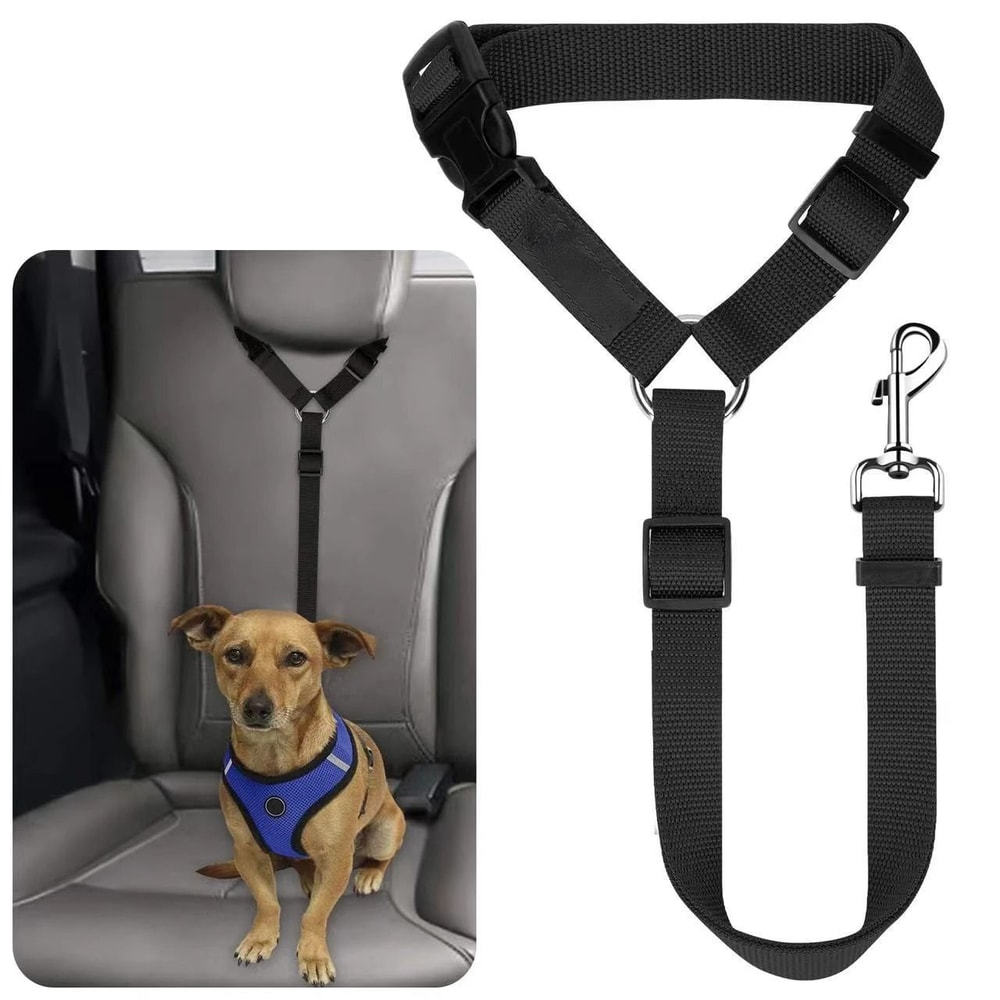 Adjustable Dog Car Seat Belt Nylon Leash Two In One Safety Harness 0