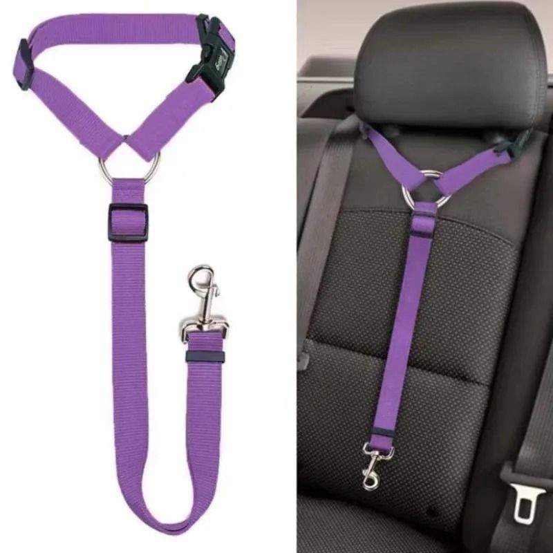 Adjustable Dog Car Seat Belt Nylon Leash Two In One Safety Harness 12