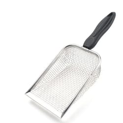 stainless steel cat litter scoop long handle metal waste shovel