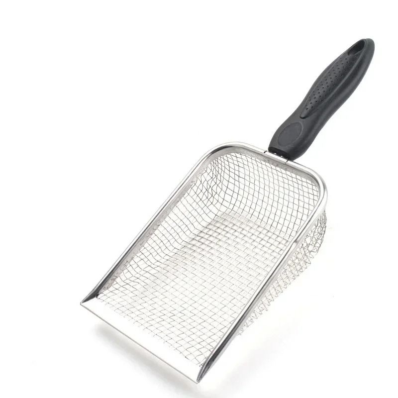 Stainless Steel Cat Litter Scoop Long Handle Metal Waste Shovel 0