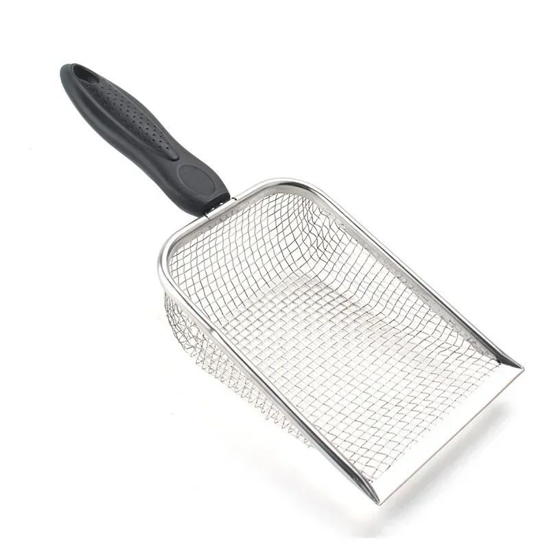 Stainless Steel Cat Litter Scoop Long Handle Metal Waste Shovel 4