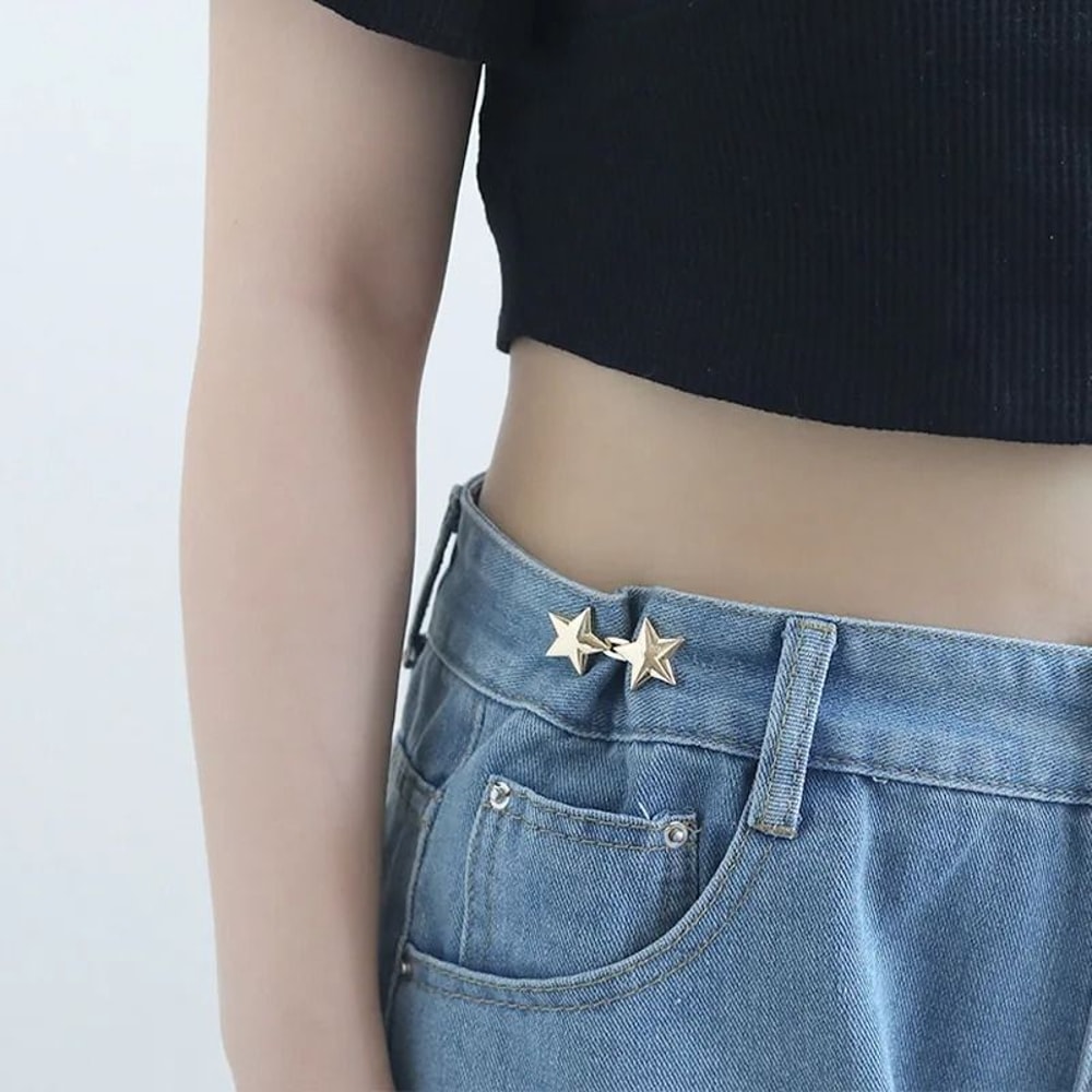 Adjustable Jeans Button Clips Waist Tightener Snap Button Buckle 2