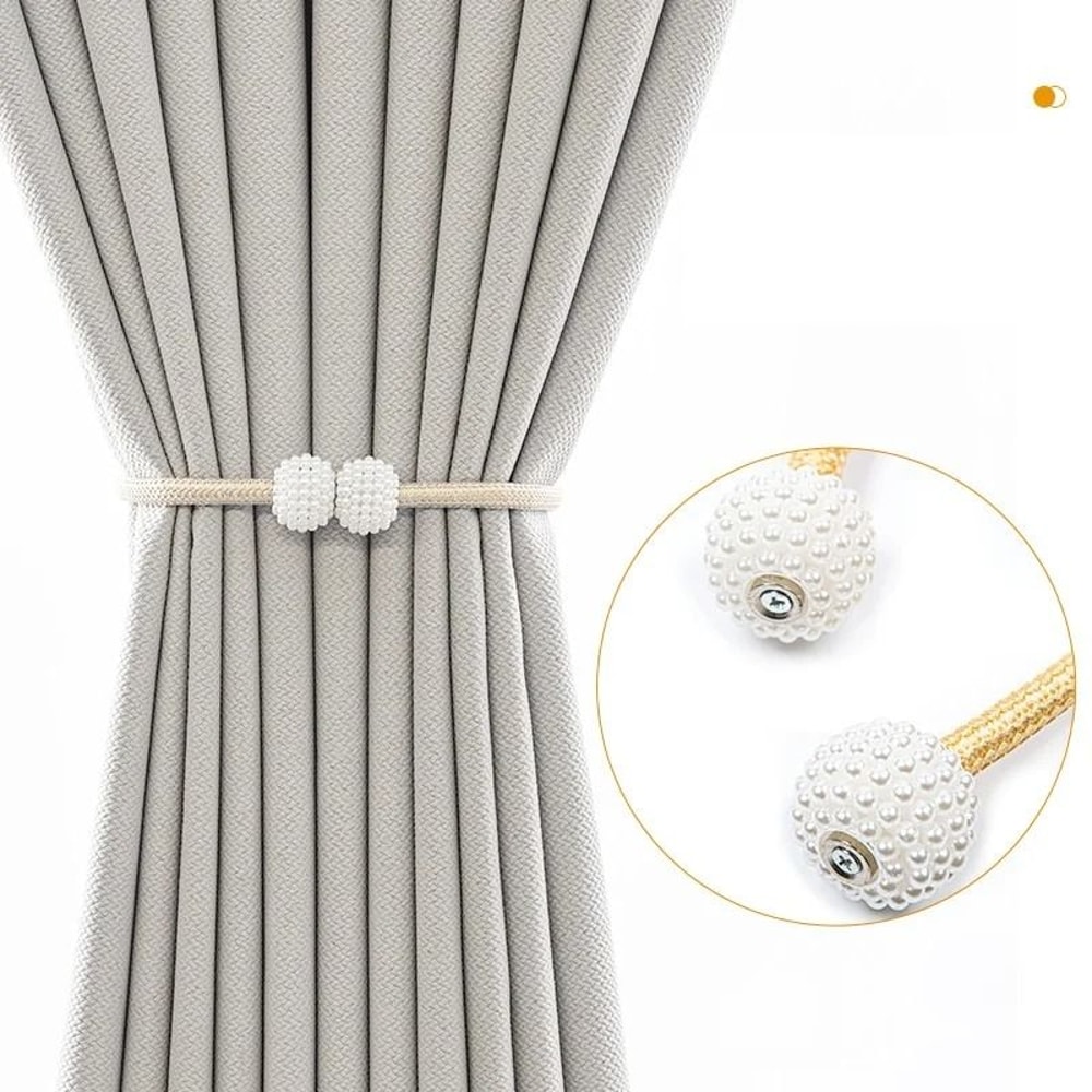 Pearl Magnetic Curtain Clip Tie Back Holder Decorative Curtain Buckle 0