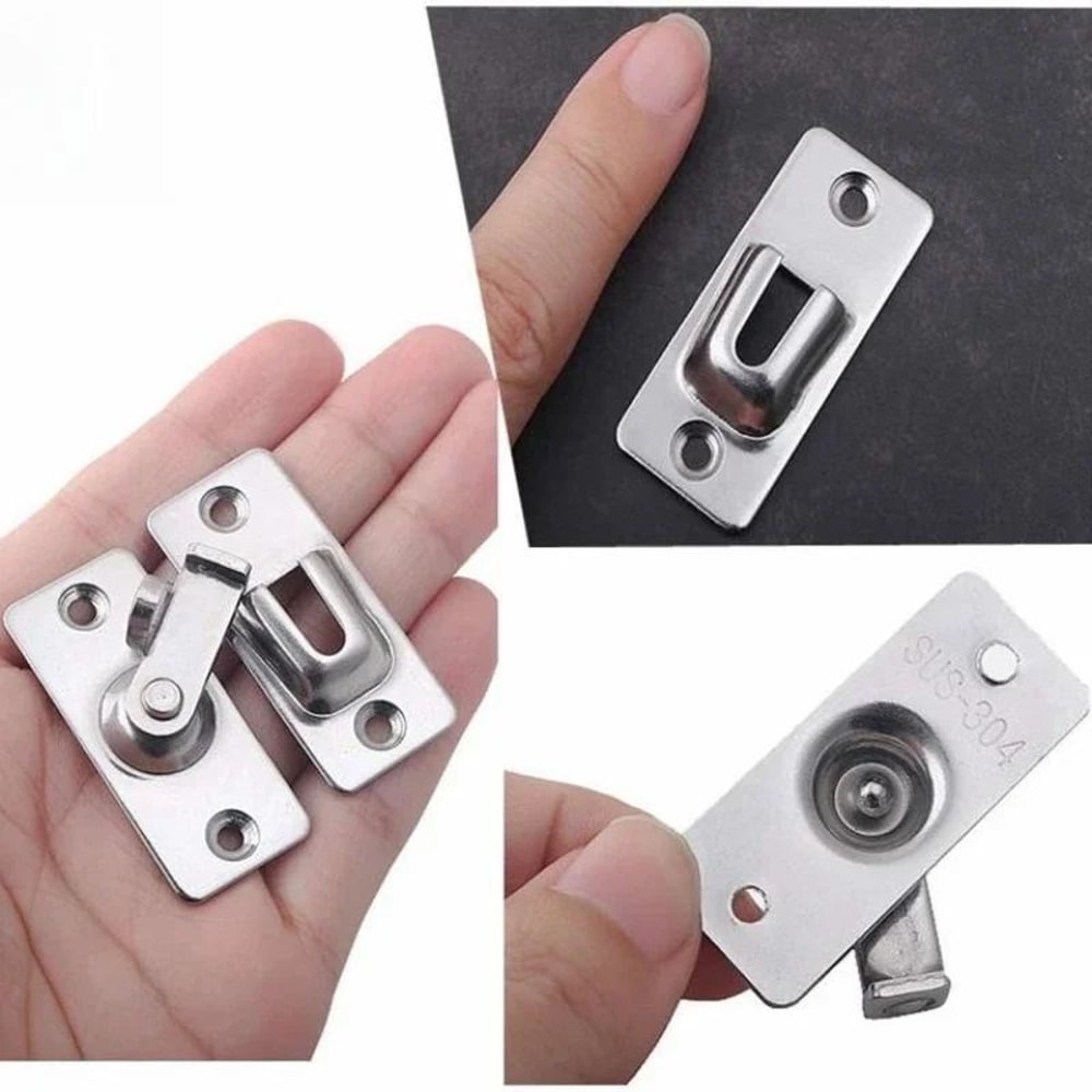 90 Degree Door Latch Stainless Steel Barn Door Hook Lock Hardware 4