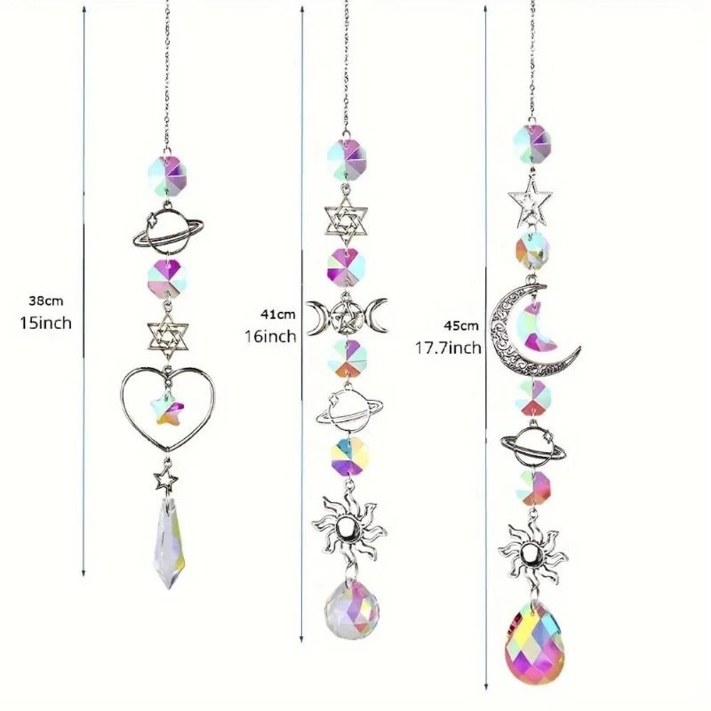 Crystal Wind Chime Rainbow Sun Catcher Dream Catcher Hanging Decor 1