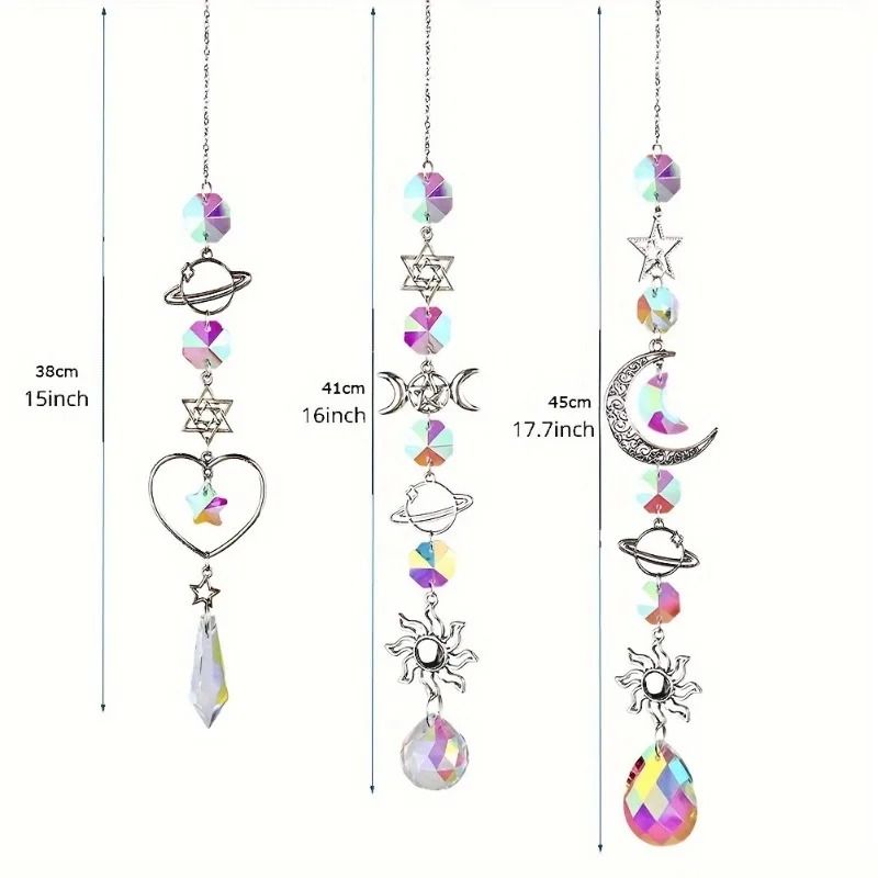 Crystal Wind Chime Rainbow Sun Catcher Dream Catcher Hanging Decor 1