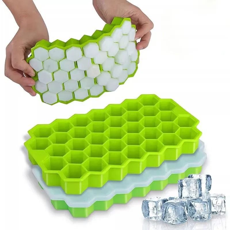 Honeycomb Silicone Ice Cube Mold 37 Cavity Reusable Ice Maker Tray 0