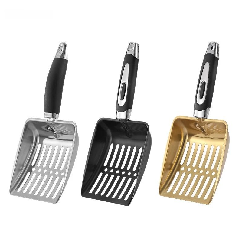 Stainless Steel Cat Litter Scoop Long Handle Pet Cleaning Shovel 4