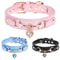 PU Pet Cat And Dog Collar With Rhinestone Heart Necklace Adjustable Design 3