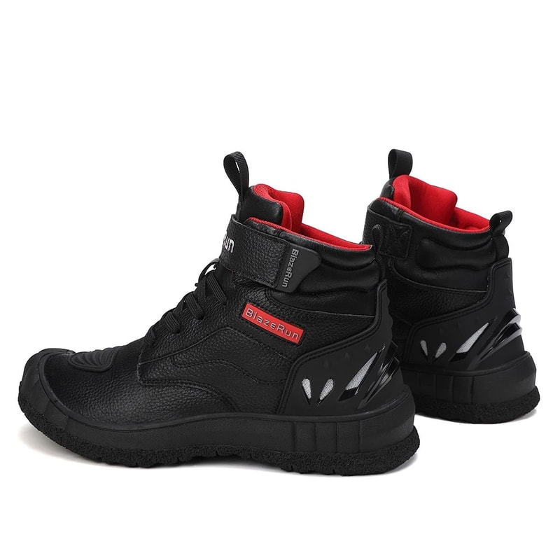 Mens Leather Motorcycle Riding Boots Breathable Anti Slip Wear Resistant Ankle Shoes 5