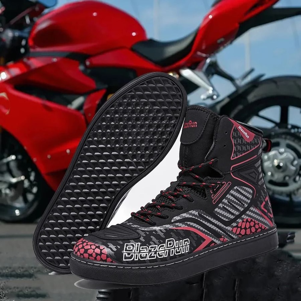 Breathable Motorcycle Riding Boots For Men Anti Slip Adventure Touring Shoes 1