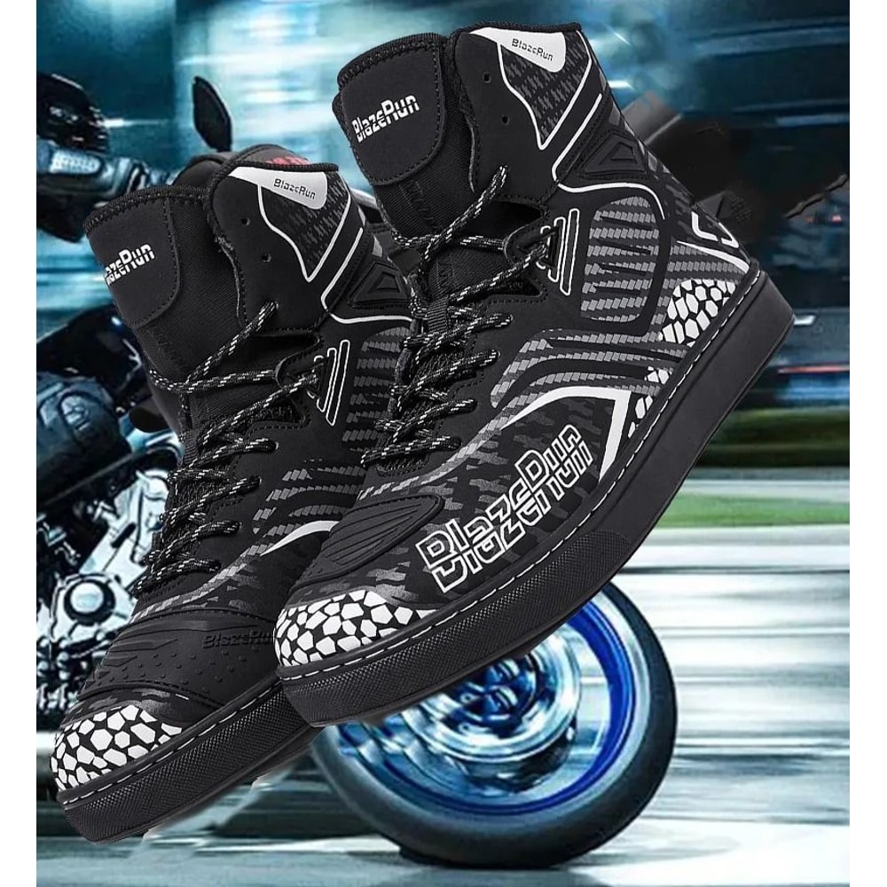 Breathable Motorcycle Riding Boots For Men Anti Slip Adventure Touring Shoes 3