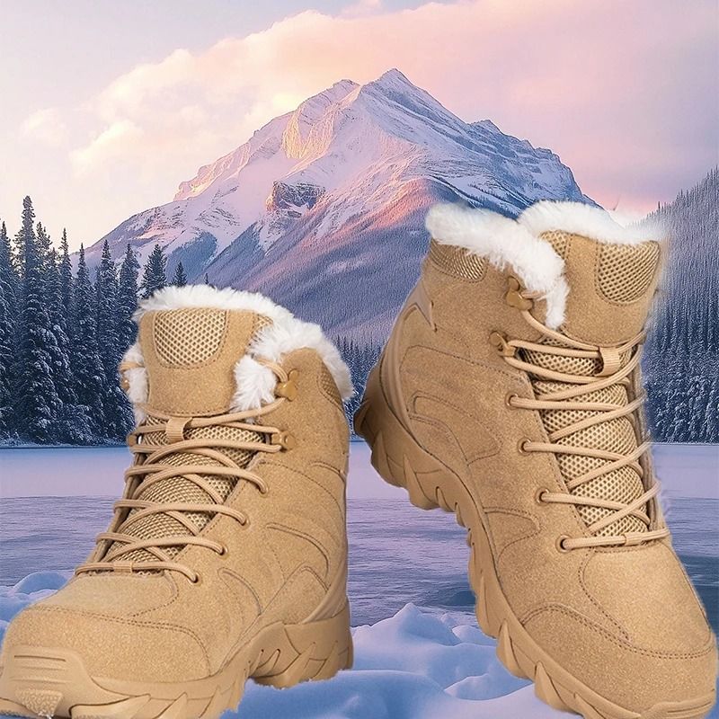 Mens Winter High Top Casual Snow Boots Non Slip Plush Thick Cotton Footwear 1