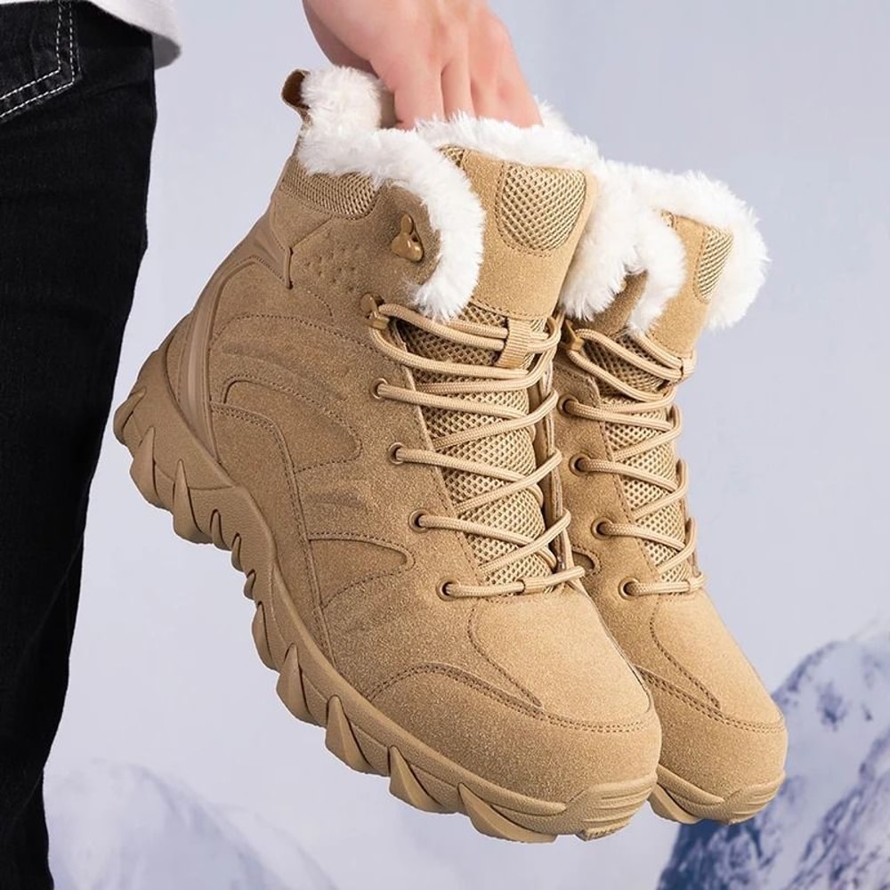 Mens Winter High Top Casual Snow Boots Non Slip Plush Thick Cotton Footwear 2
