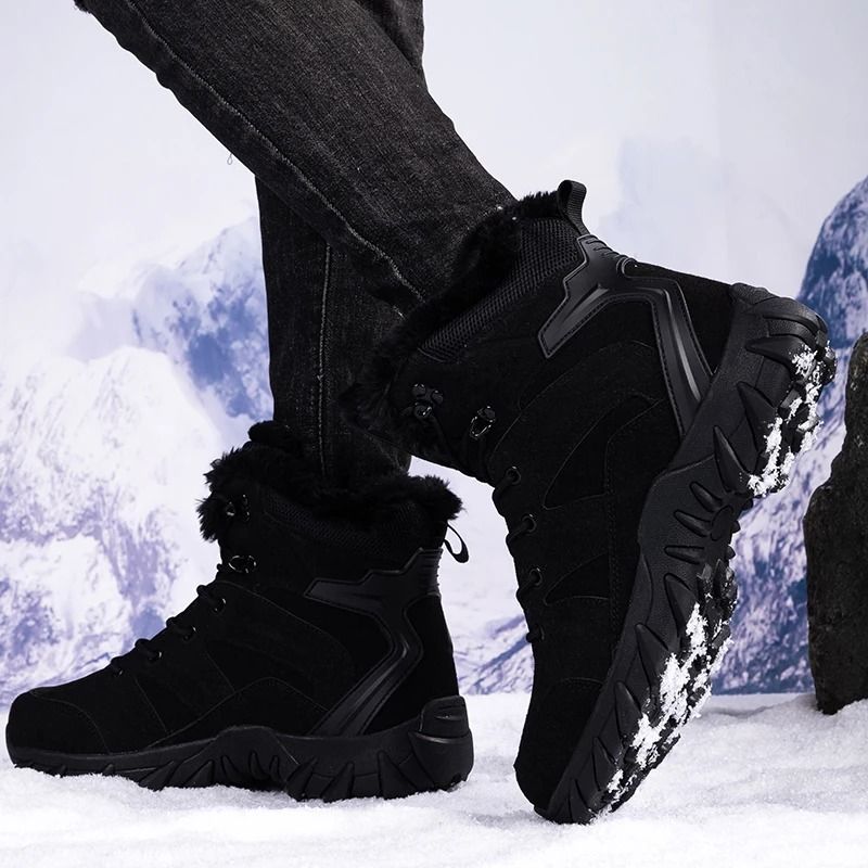Mens Winter High Top Casual Snow Boots Non Slip Plush Thick Cotton Footwear 3