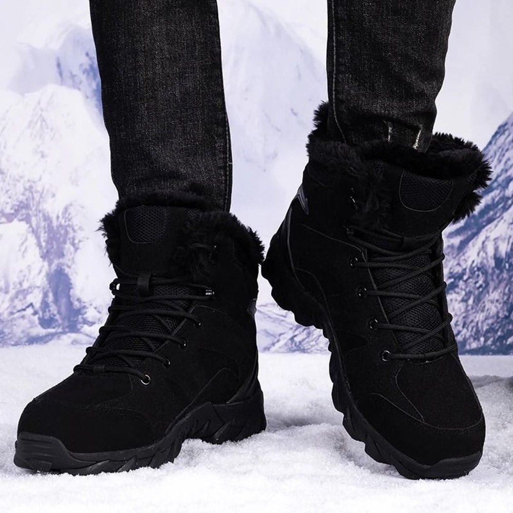 Mens Winter High Top Casual Snow Boots Non Slip Plush Thick Cotton Footwear 4