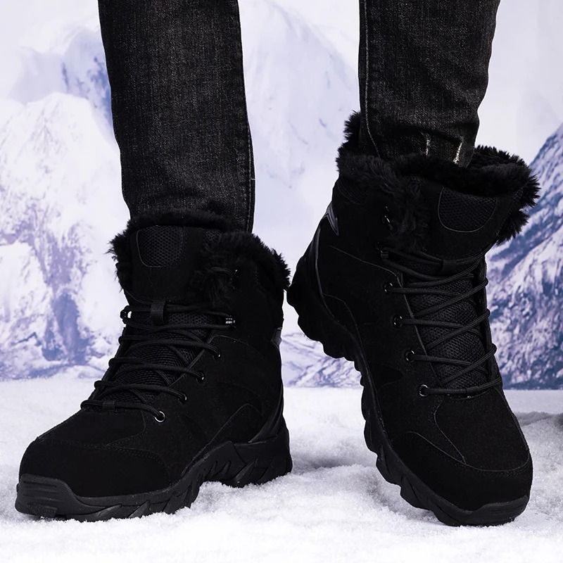 Mens Winter High Top Casual Snow Boots Non Slip Plush Thick Cotton Footwear 4