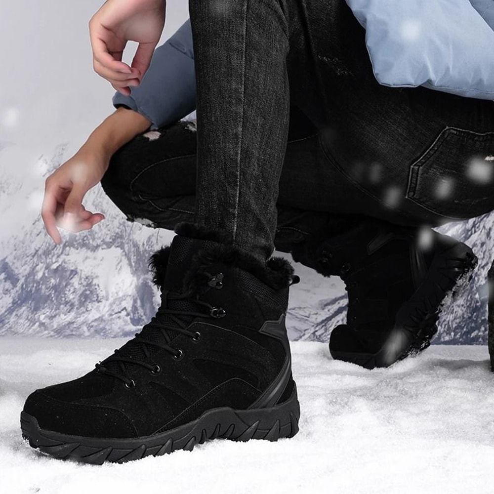 Mens Winter High Top Casual Snow Boots Non Slip Plush Thick Cotton Footwear 5