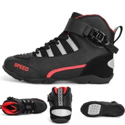 mens motorcycle boots leather anti slip racing ankle riding footwear