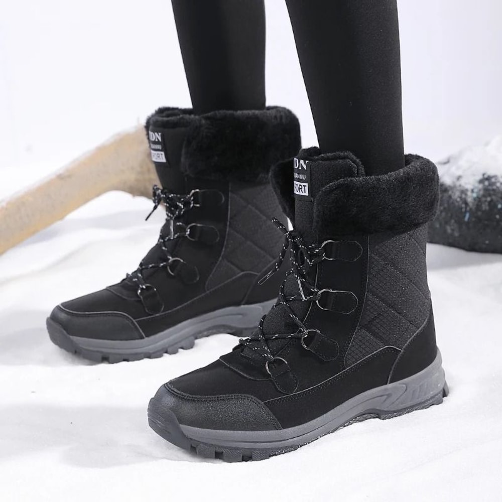 Womens Winter Snow Boots Warm Velvet Lined Non Slip Wide Toe Footwear 2
