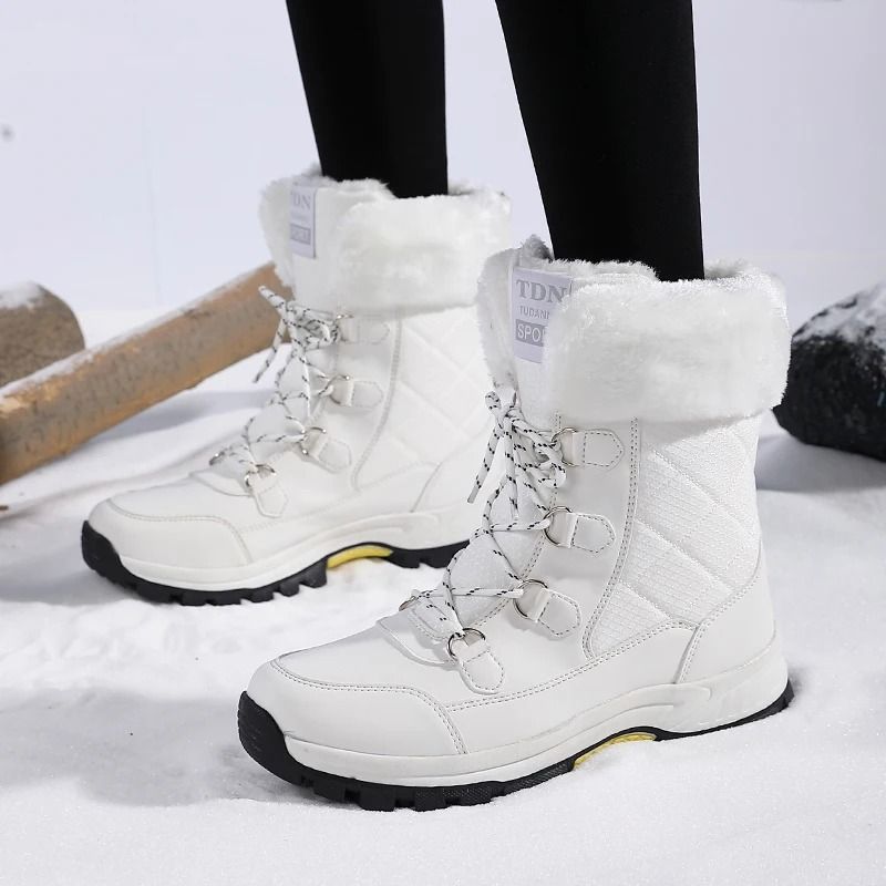 Womens Winter Snow Boots Warm Velvet Lined Non Slip Wide Toe Footwear 4