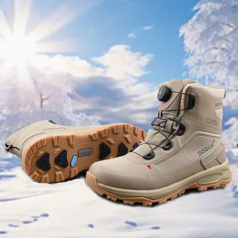 Mens Winter Snow Boots Warm Fur Lined Non Slip Ankle Outdoor Footwear 1