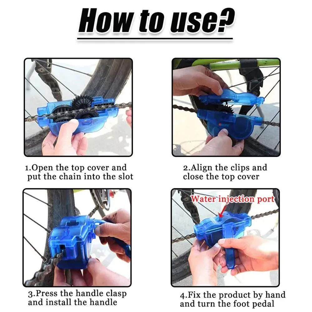 Bicycle Chain Cleaning Brush Tool 3D Bike Chain Cleaner Set 5