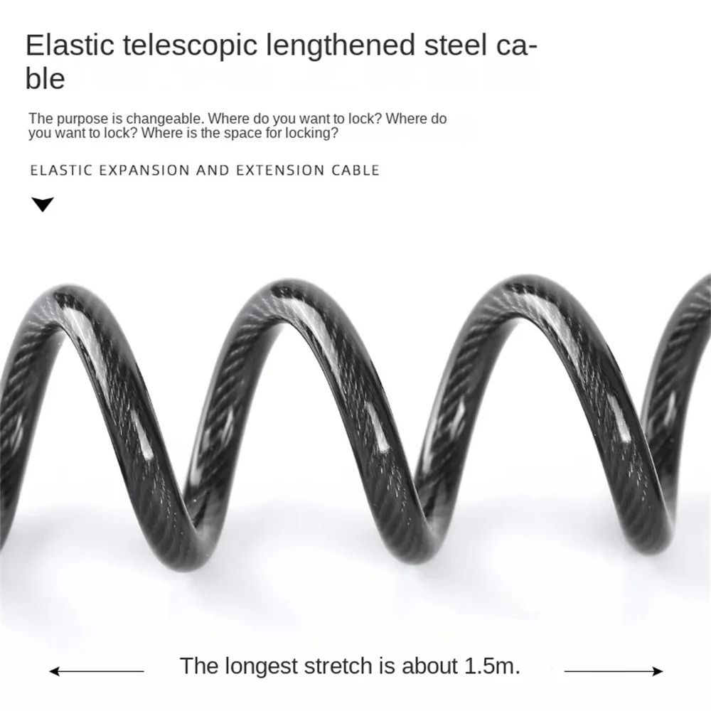 Elastic Steel Cable Bicycle Lock Anti Theft Code Wire For Bike Motorcycle Helmet 3