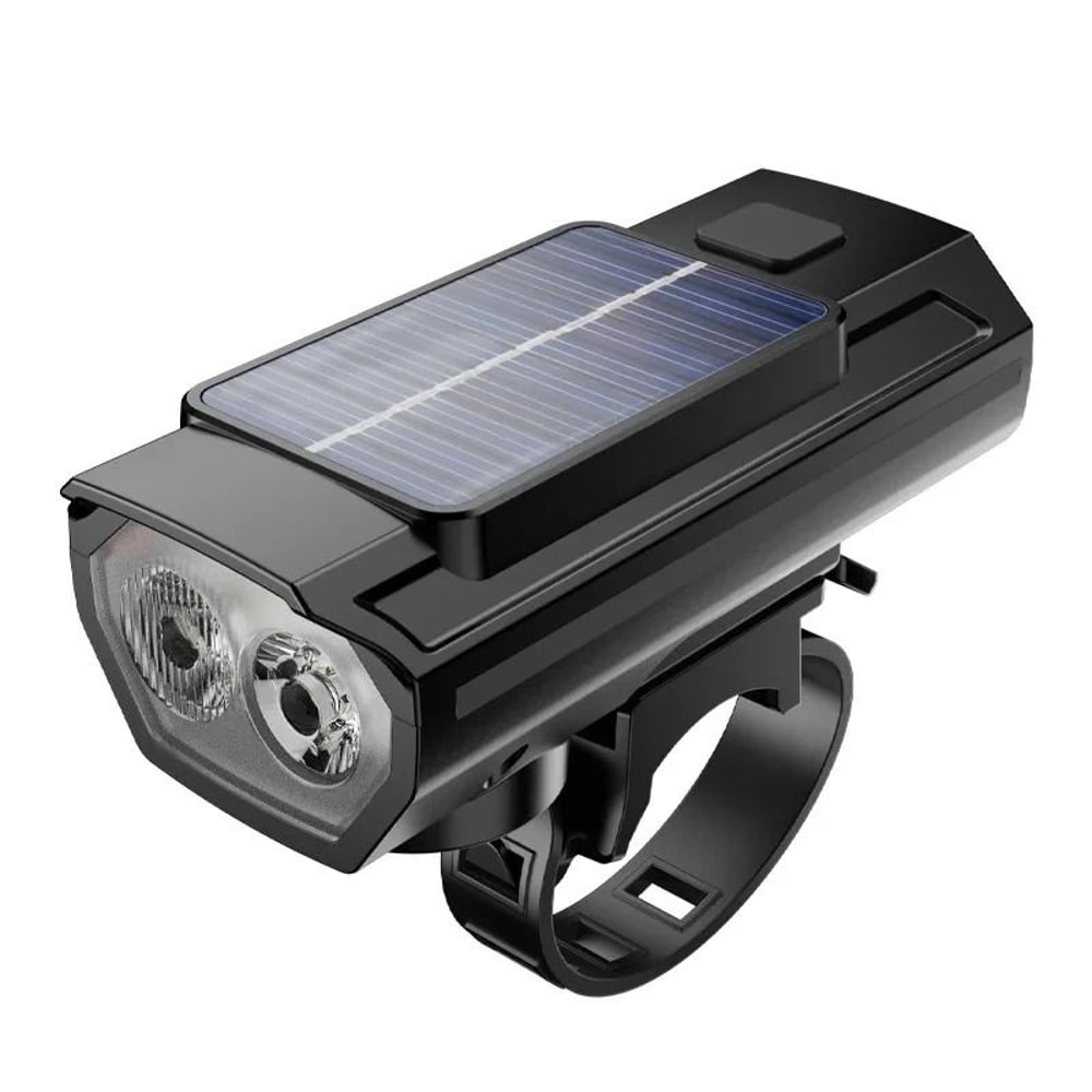 Solar Bicycle Front Light With Horn Type C Rechargeable Safety Bike Lamp 9