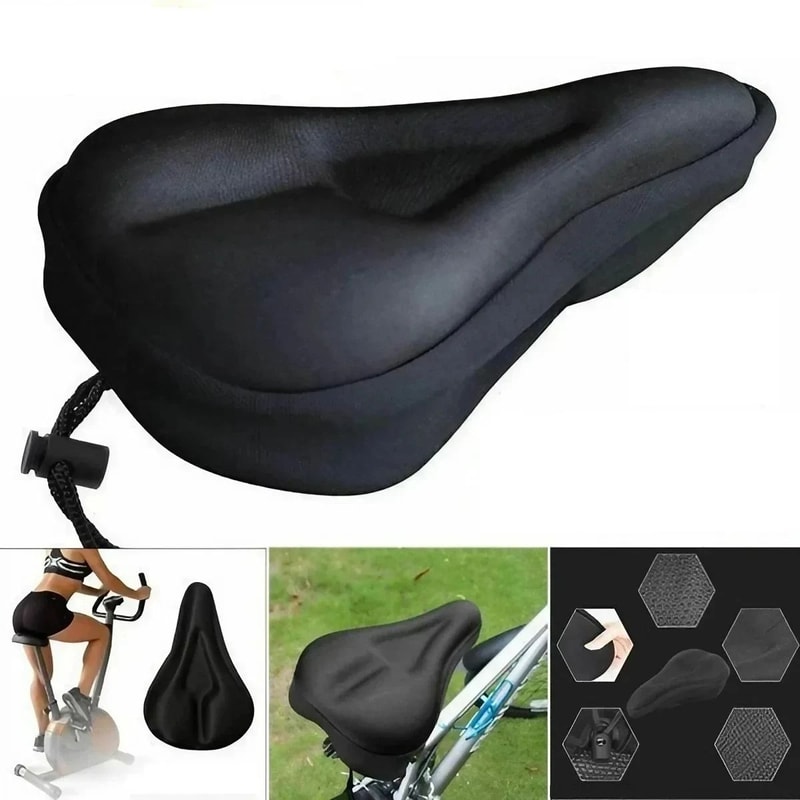 Wide Gel Bicycle Seat Cushion Soft Padded Saddle Cover For Mountain And Exercise Bikes 0